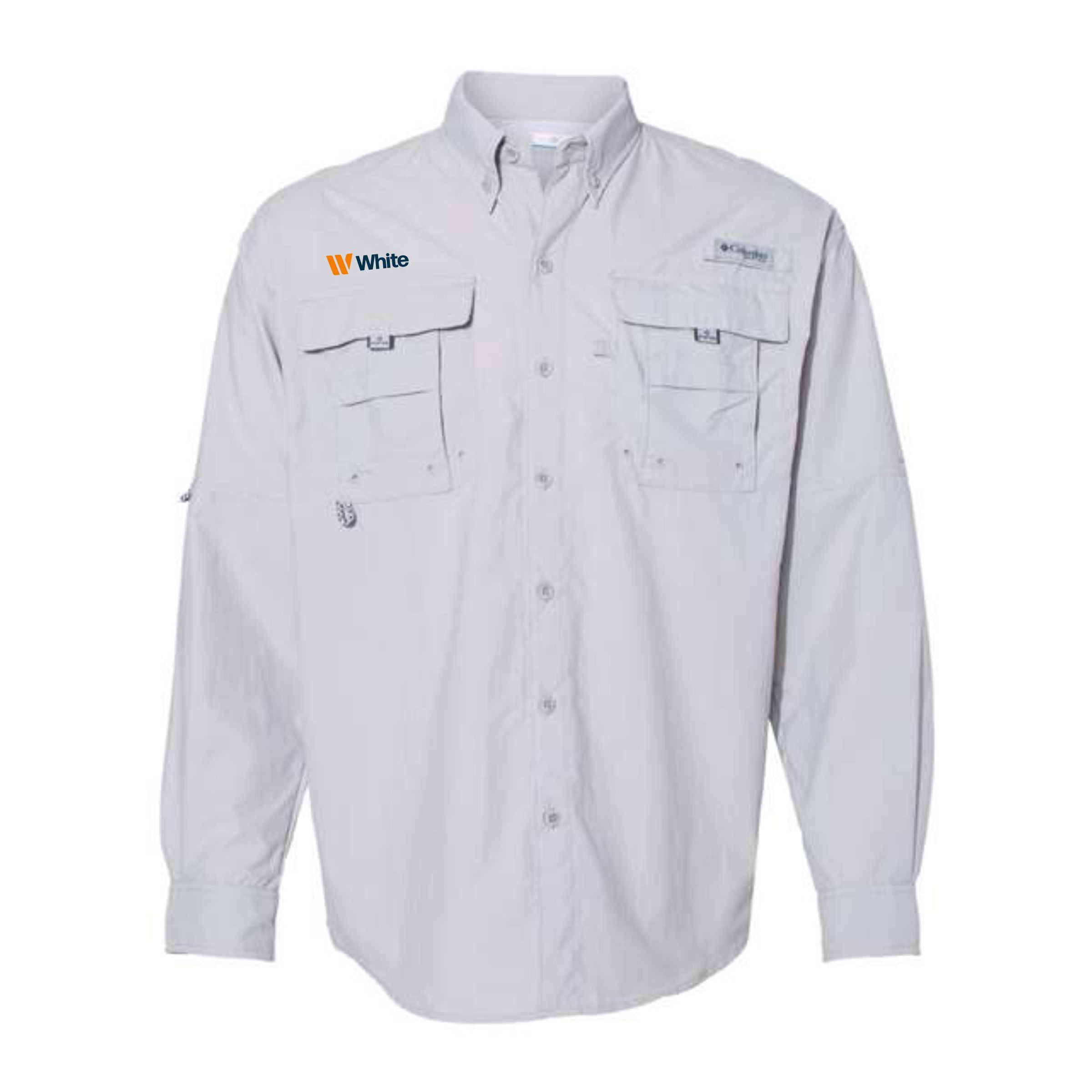 Columbia Men's Cool Grey Long Sleeve Bahama II Fishing Shirt