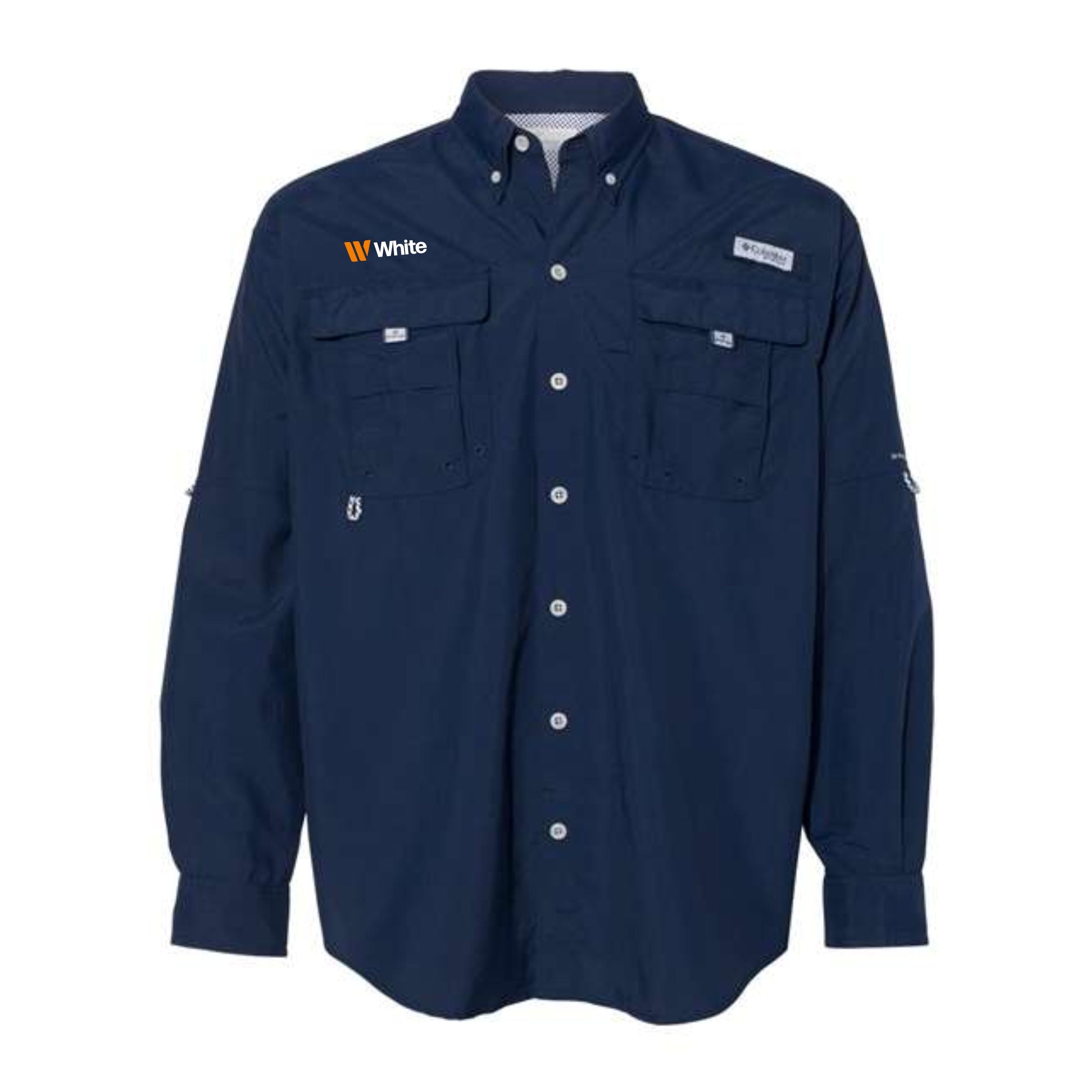 Columbia Men's Navy Long Sleeve Bahama II Fishing Shirt