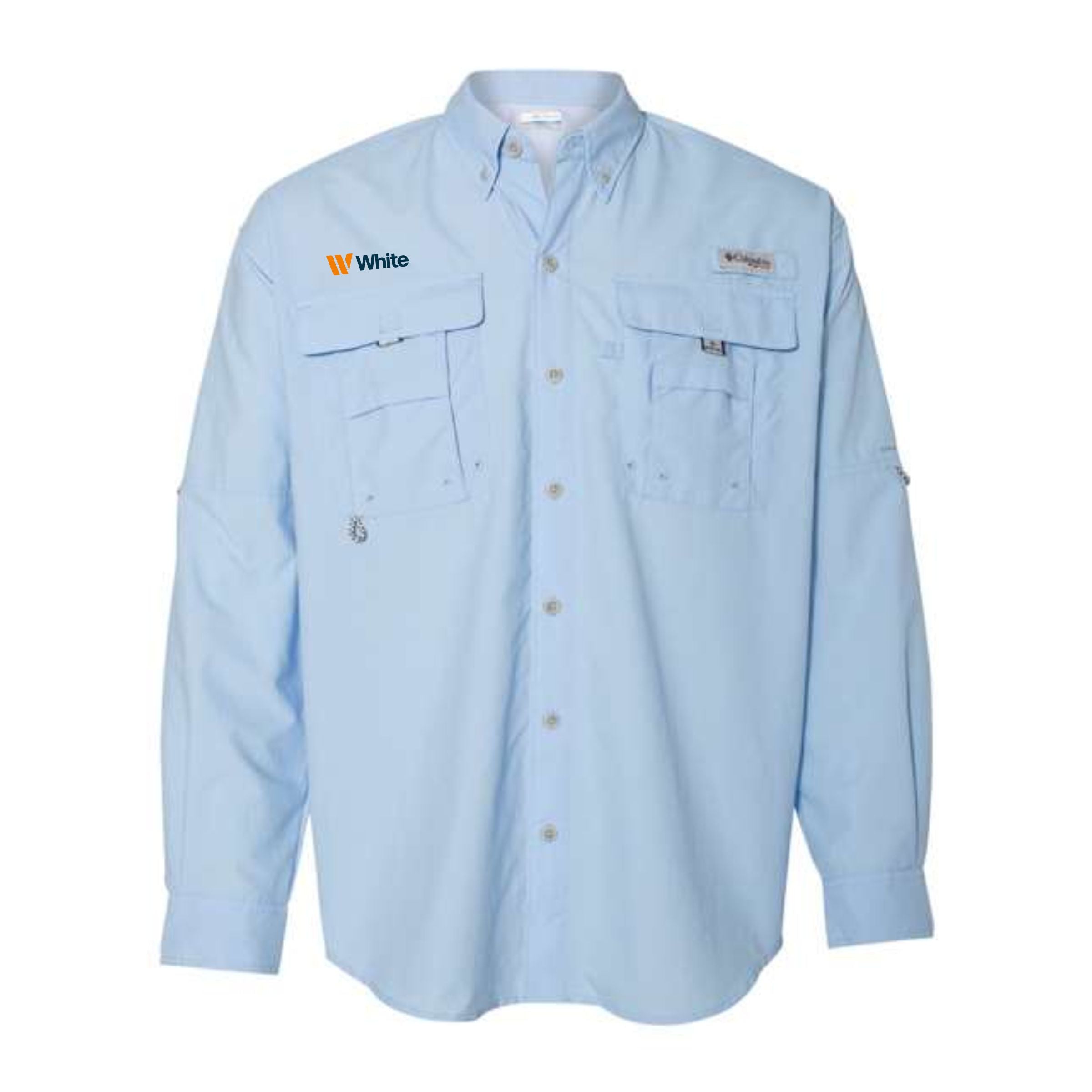 Columbia Men's Sail Blue Long Sleeve Bahama II Fishing Shirt