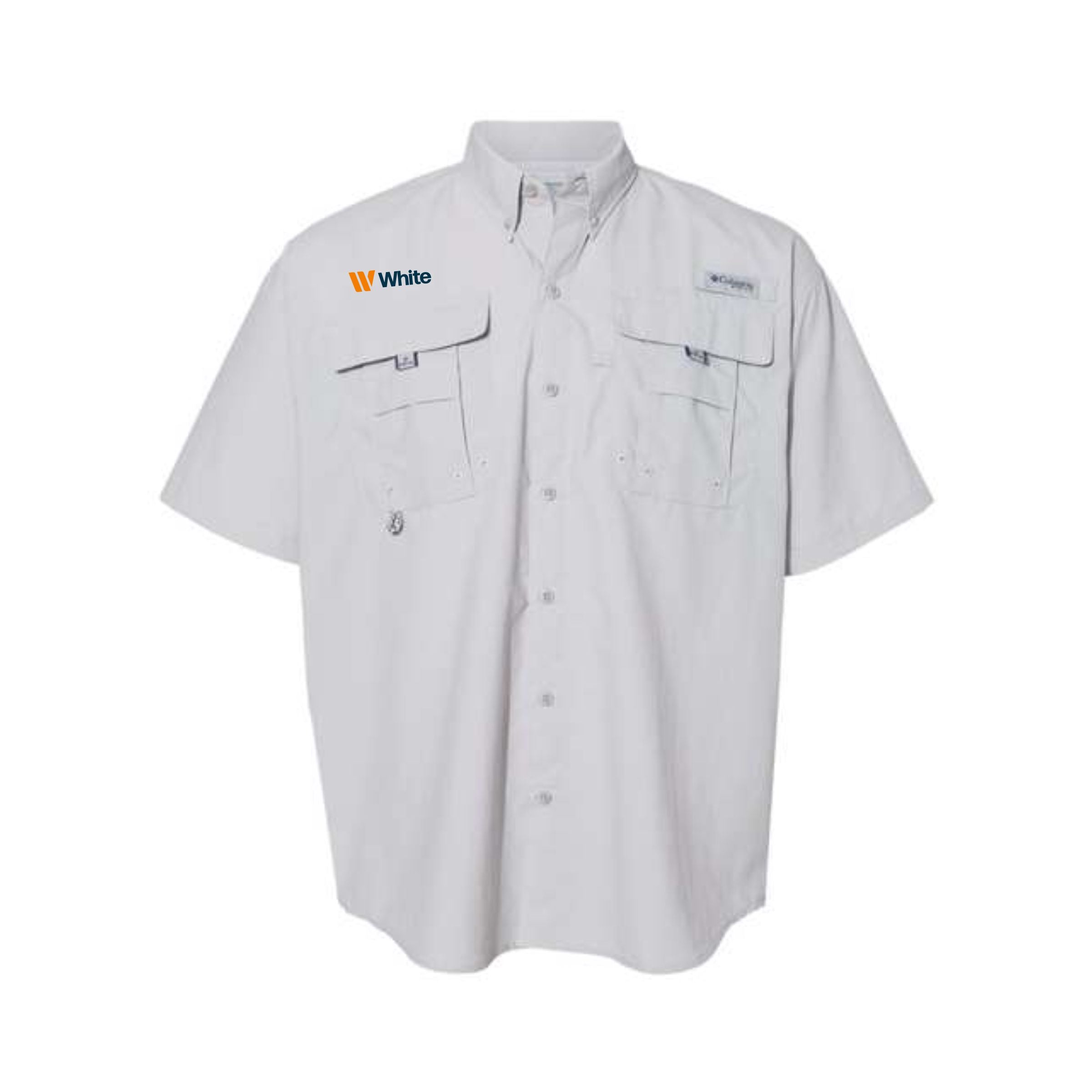 Columbia Men's Cool Grey Short Sleeve Bahama II Fishing Shirt
