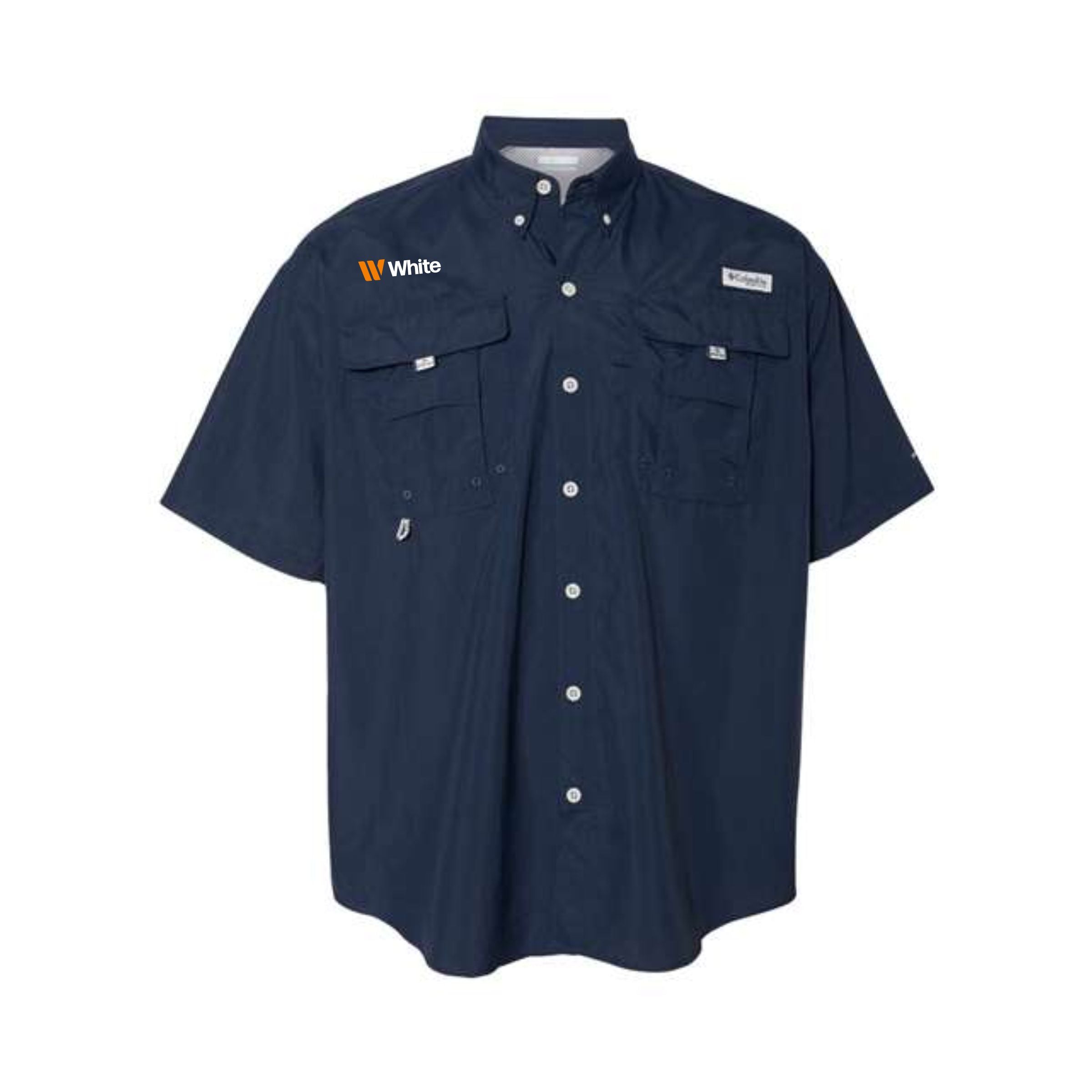 Columbia Men's Navy Short Sleeve Bahama II Fishing Shirt