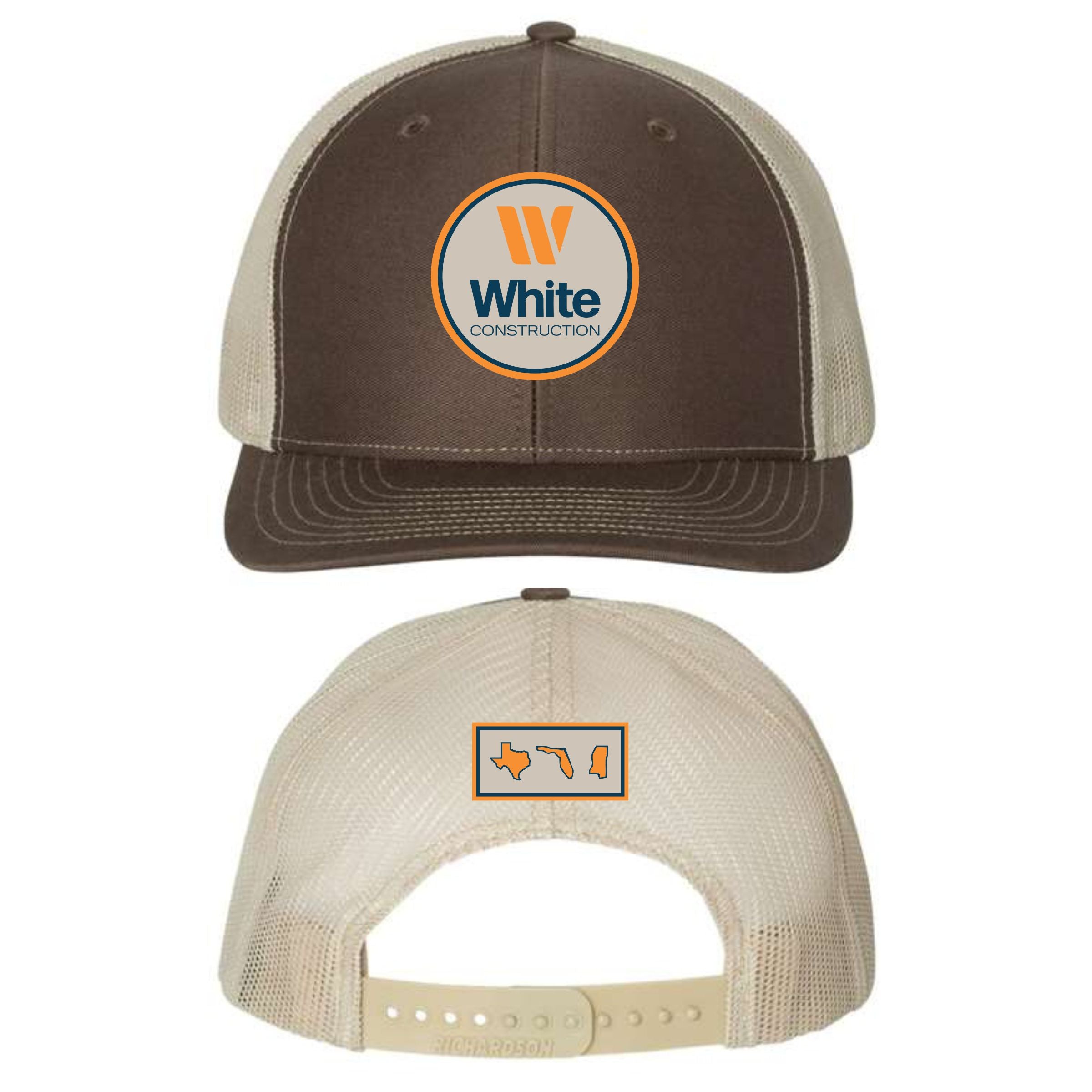 Richardson Mesh Back Brown Trucker Cap w/ Patch