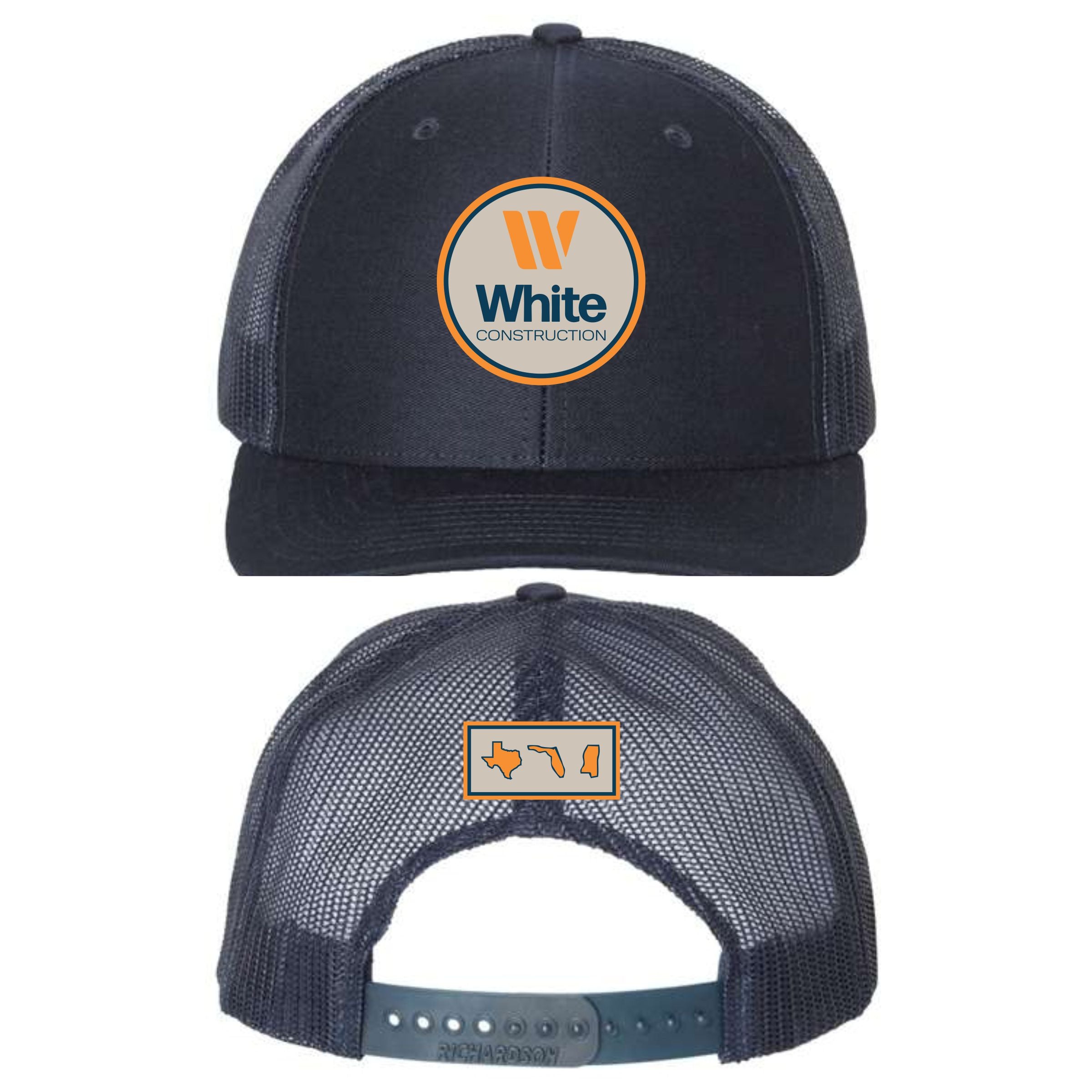 Richardson Mesh Back Navy Trucker Cap w/ Patch