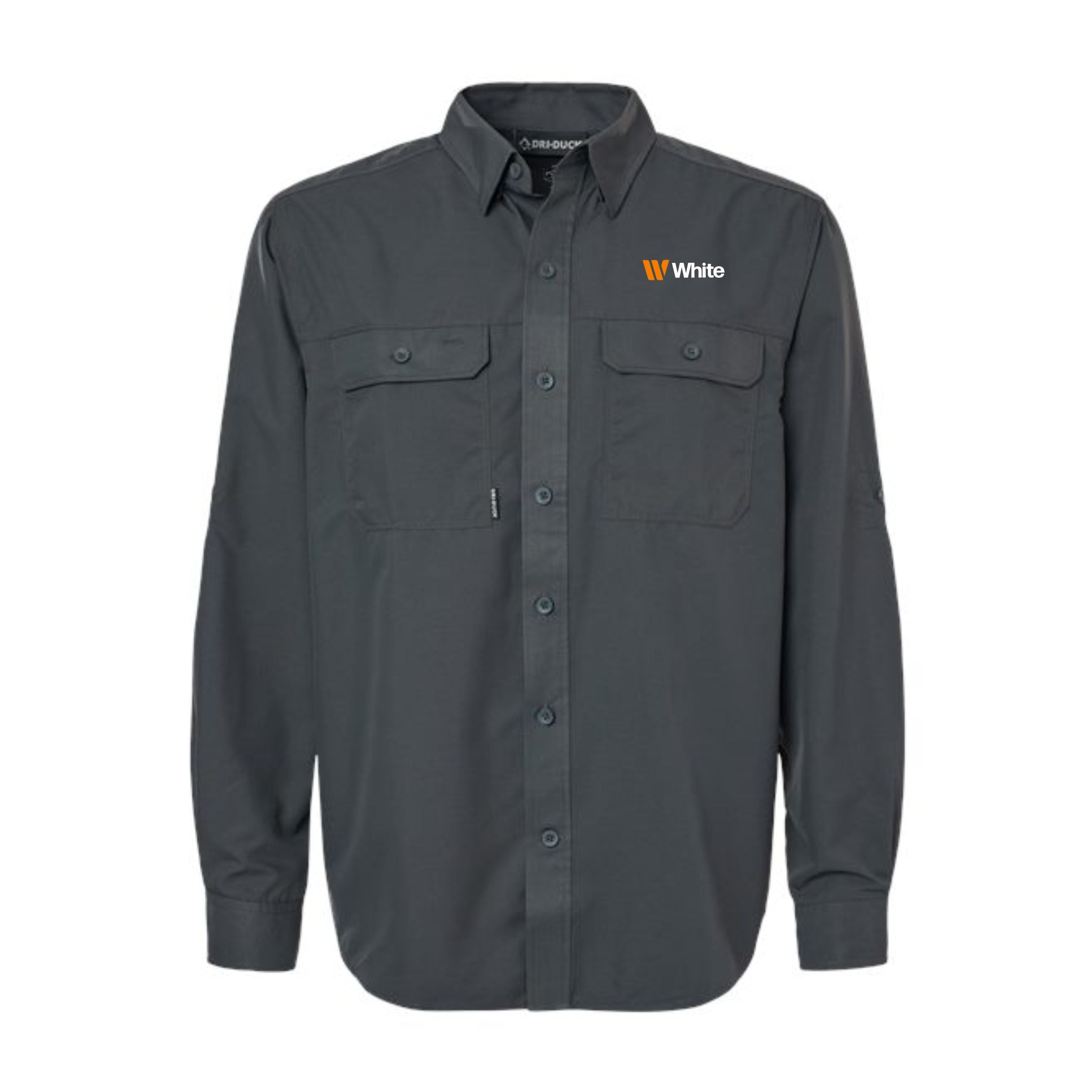 Dri Duck Men's Charcoal Crossroad Woven Shirt