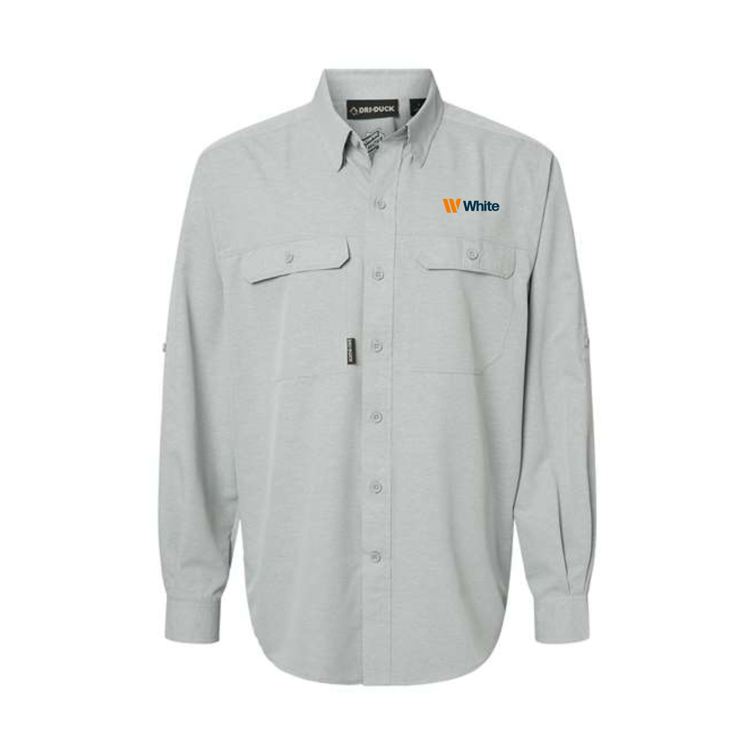 Dri Duck Men's Grey Crossroad Woven Shirt
