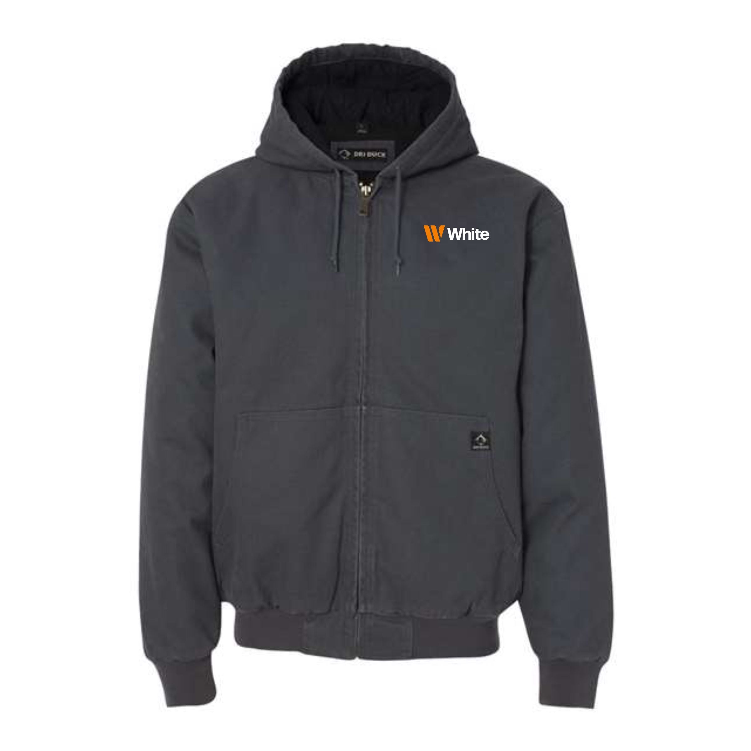 Dri Duck Men's Charcoal TALL Hooded Jacket w/ Tricot Quilt Lining
