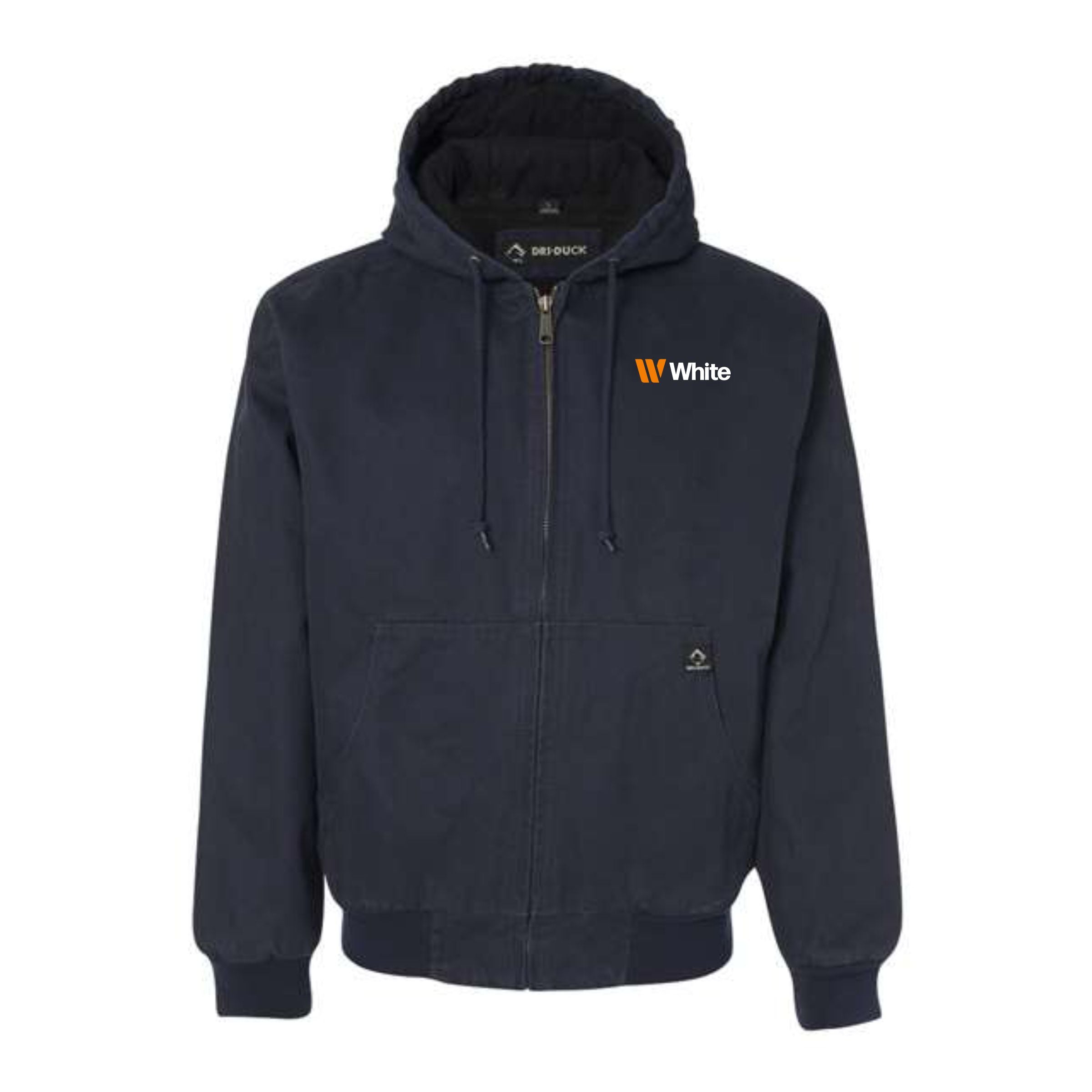 Dri Duck Men's Navy TALL Hooded Jacket w/ Tricot Quilt Lining