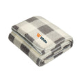 Port Authority Grey Buffalo Plaid Sherpa Blanket