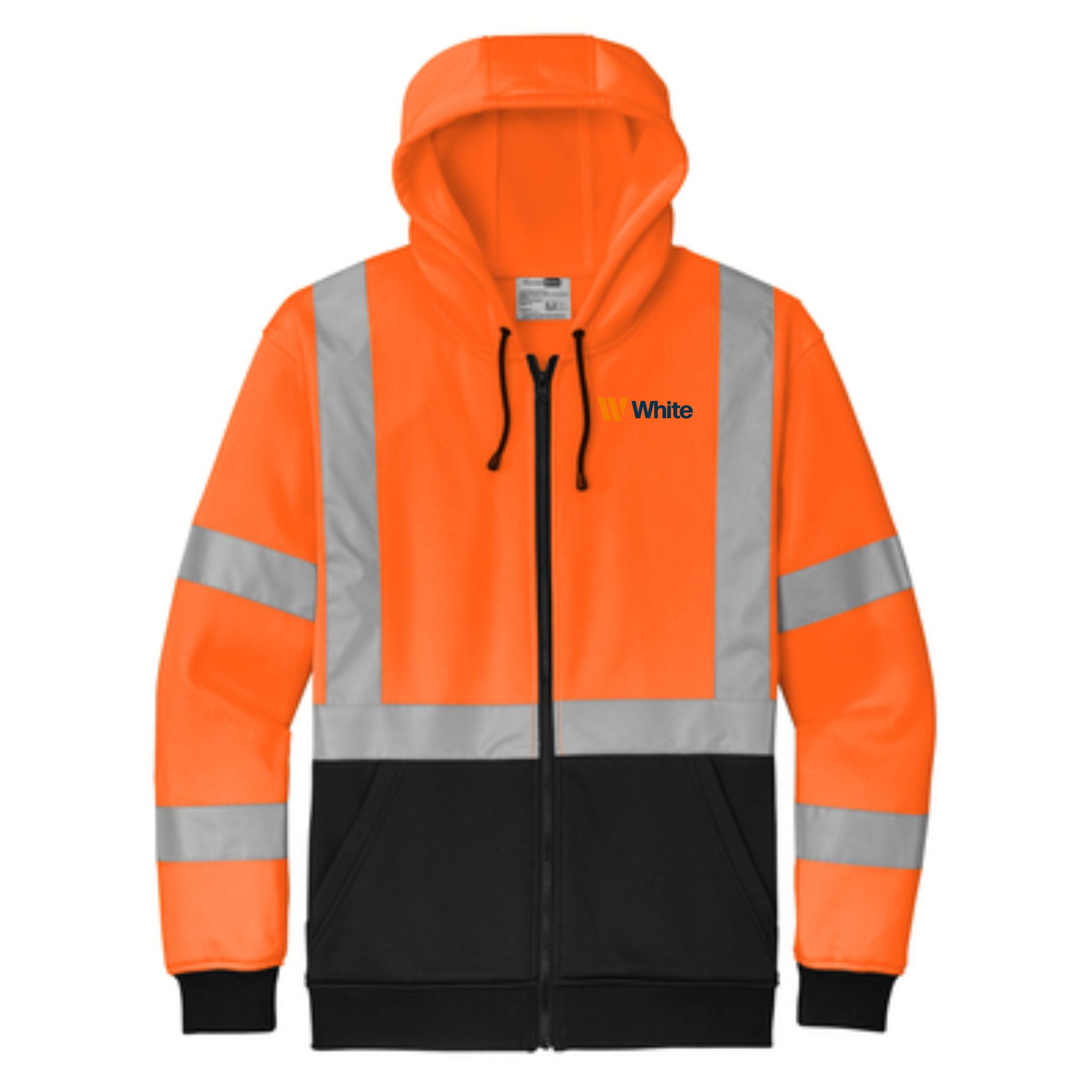 Cornerstone Men's Safety Orange Heavy Duty Full-Zip Fleece Hoodie Jacket