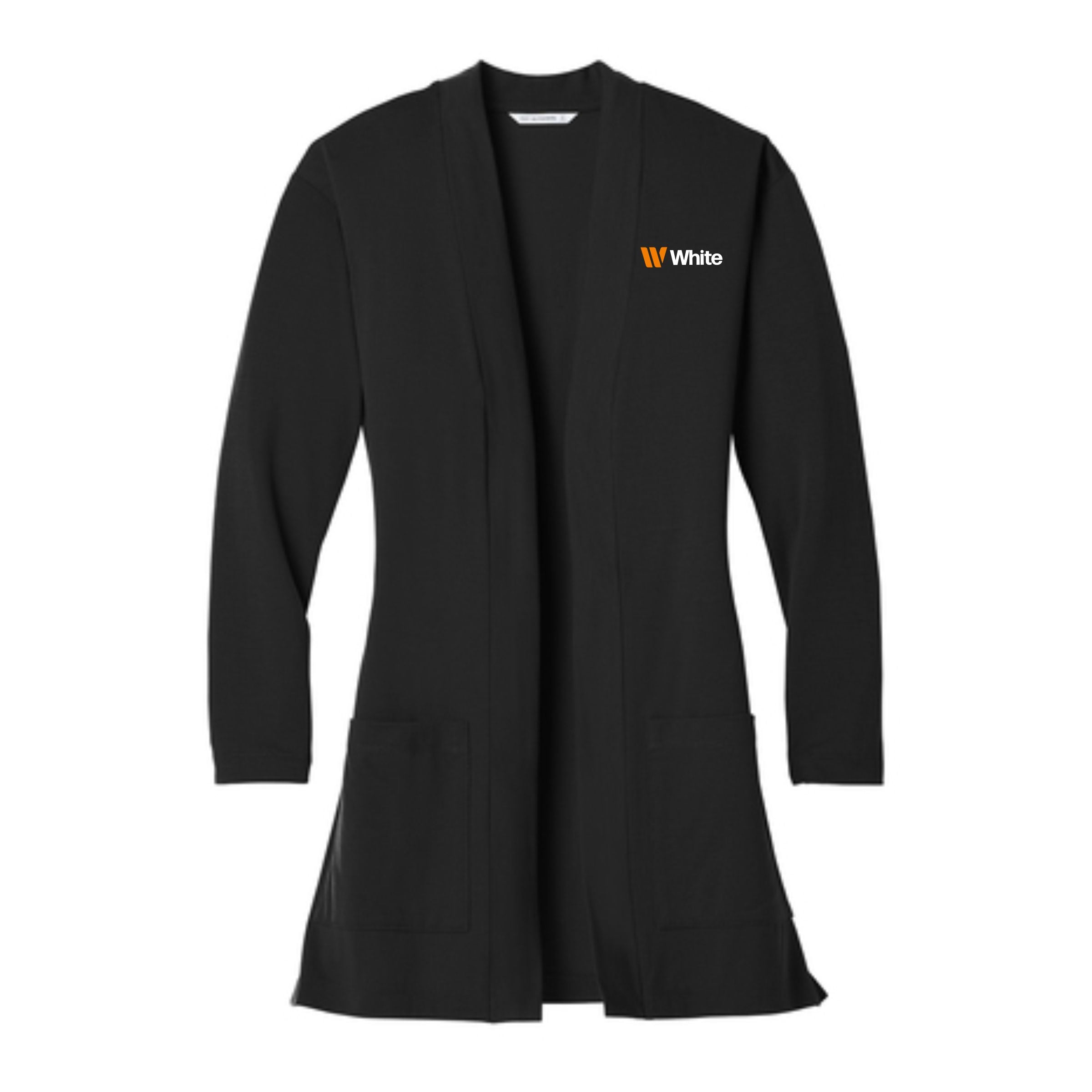 Port Authority Women's Black Long Pocket Cardigan