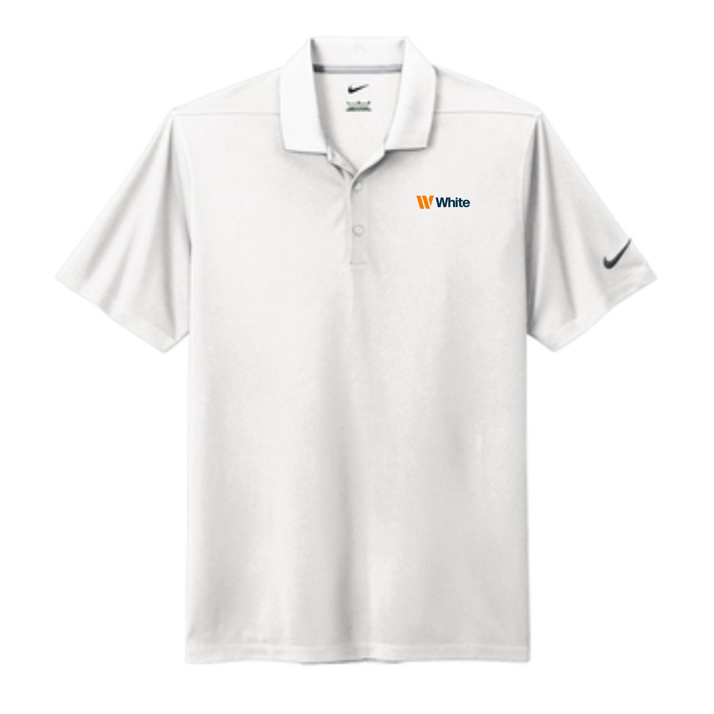 Nike Men's White TALL Dri-Fit Micro Pique Performance Polo