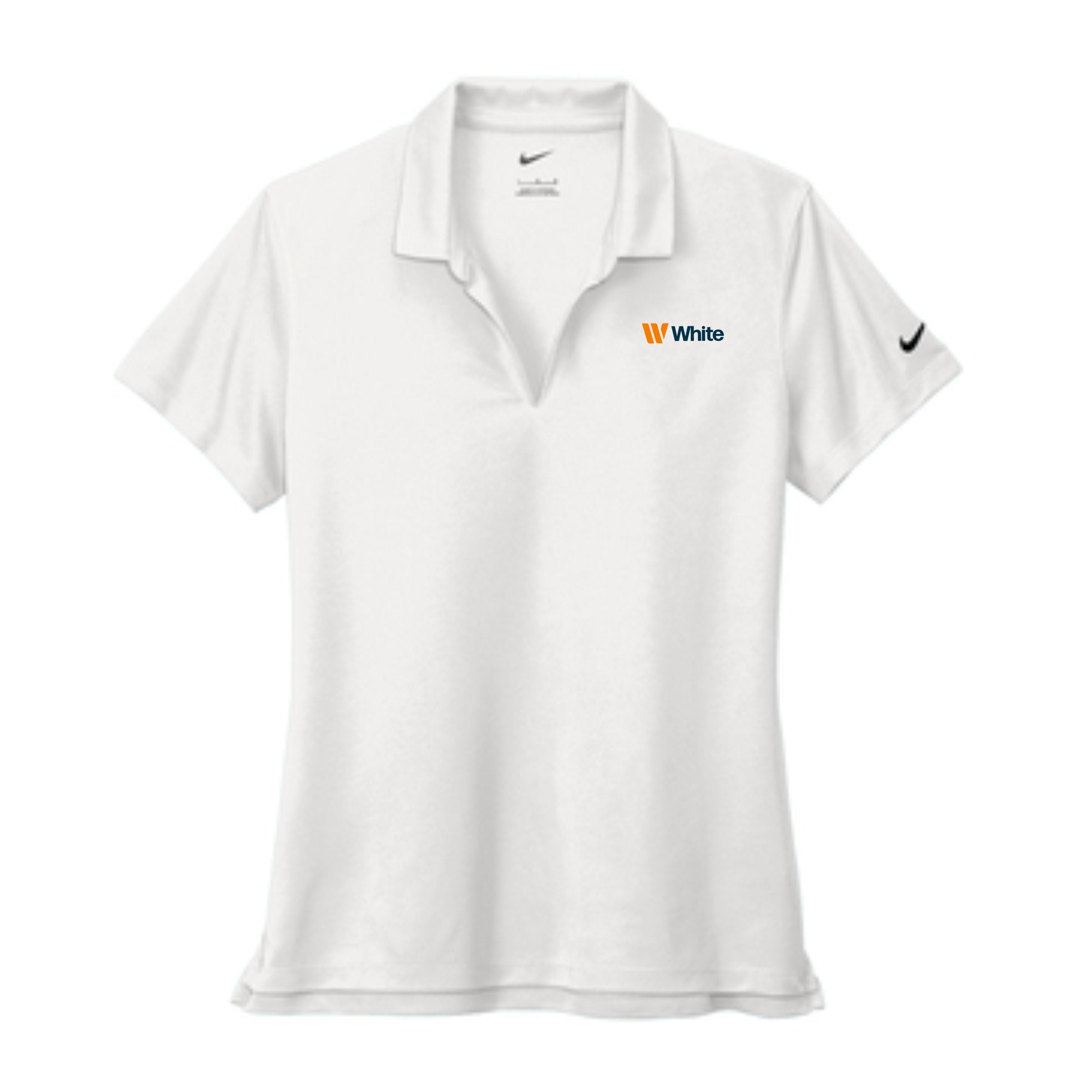 Nike Women's White Dri-Fit Micro Pique Performance Polo