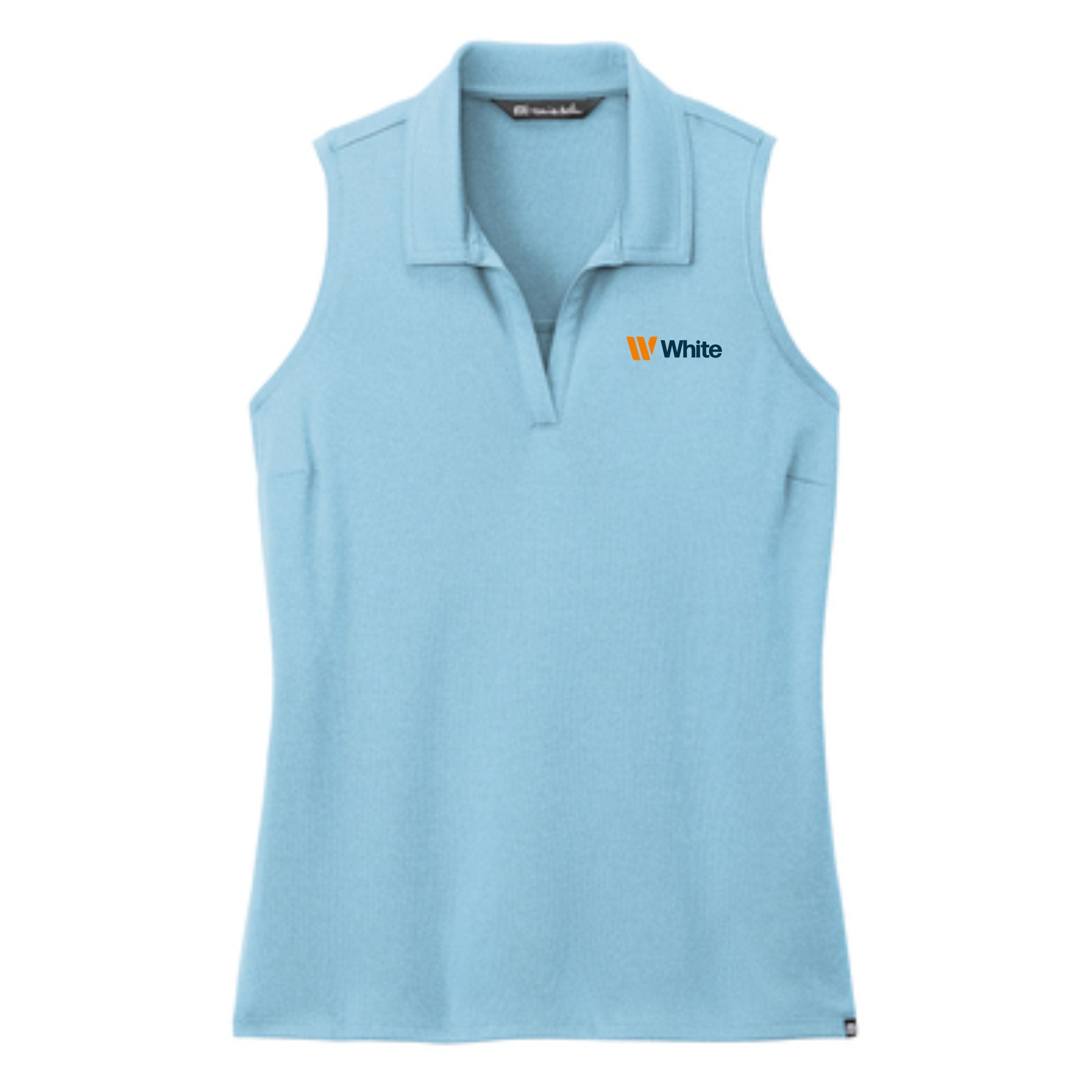 TravisMathew Women's Blue Heather Coto Performance Sleeveless Polo